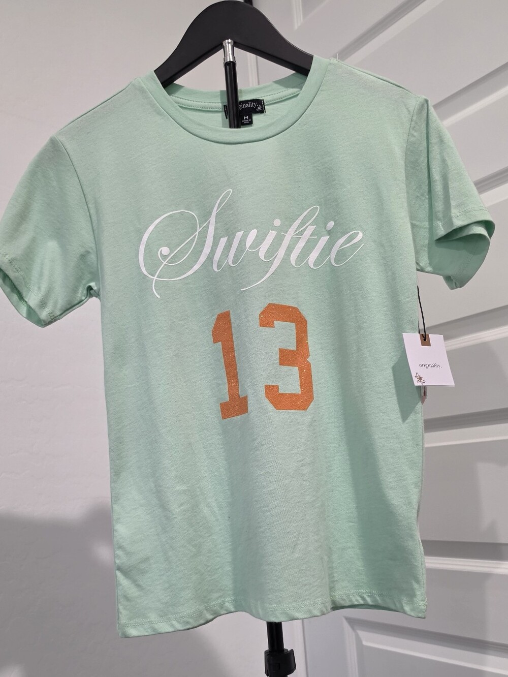 Originality Big Girl's Swiftie 13 Oversized T-Shirt Mint Green Orange Size M NWT